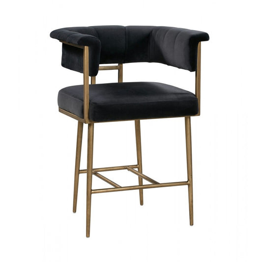 TOV Furniture Astrid Gray Velvet Counter Stool