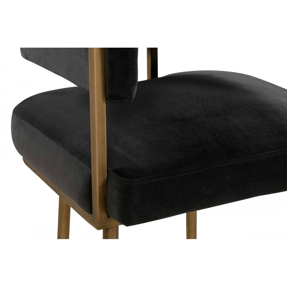 TOV Furniture Astrid Gray Velvet Counter Stool