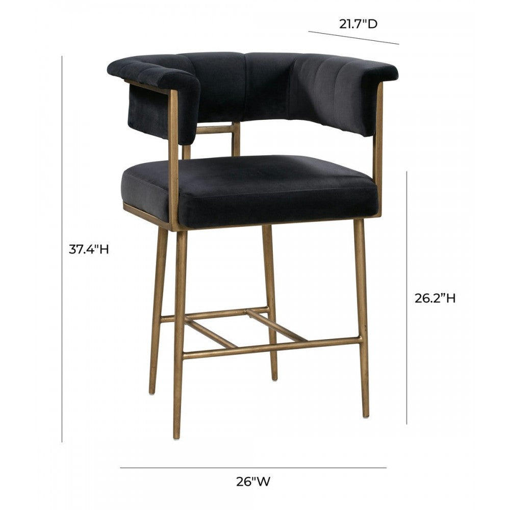 TOV Furniture Astrid Gray Velvet Counter Stool
