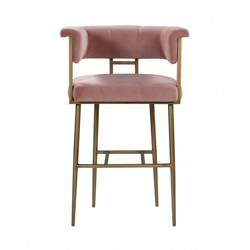 TOV Furniture Astrid Blush Velvet Bar Stool