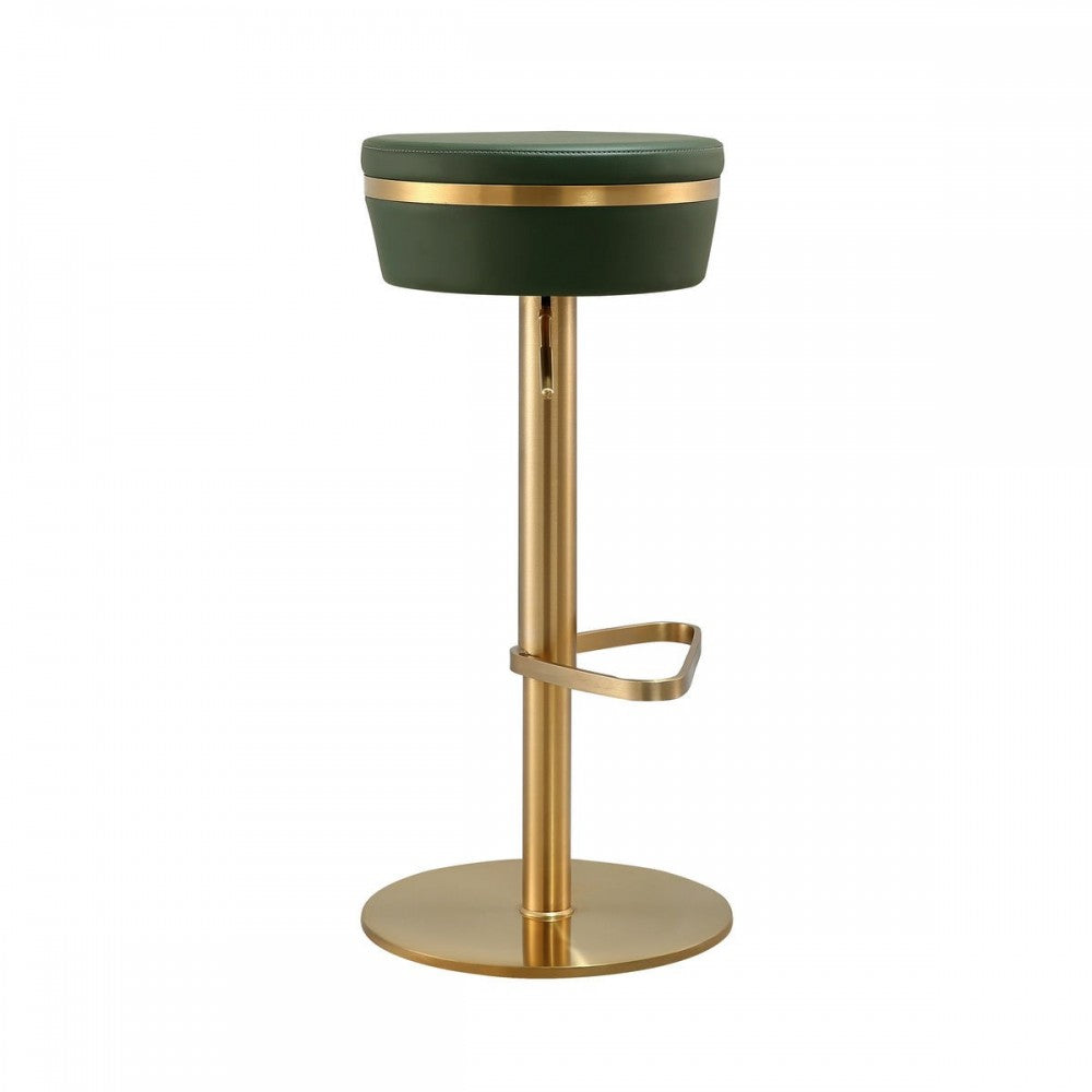 TOV Furniture Astro Malachite Green and Gold Adjustable Stool