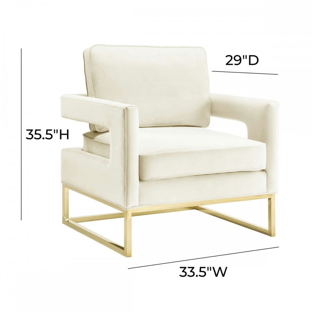 TOV Furniture Avery Cream Velvet Chair