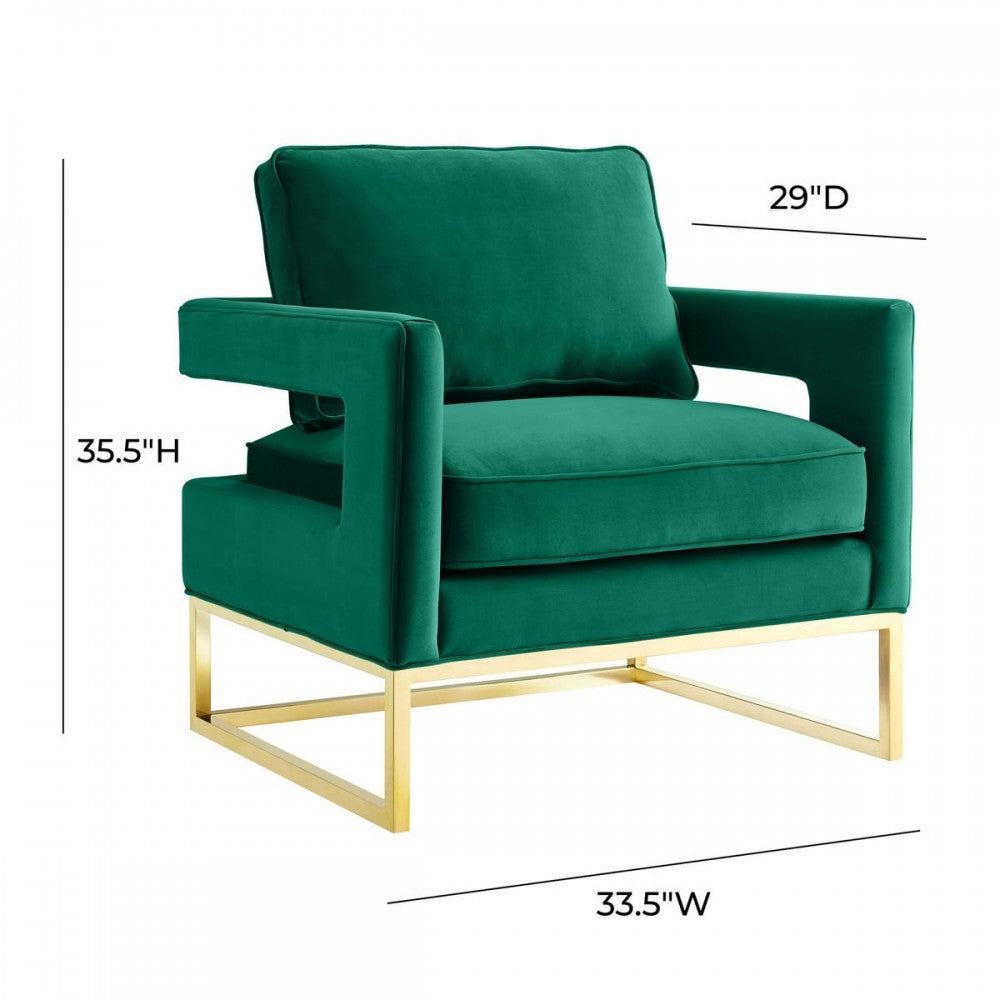 TOV Furniture Avery Forest Green Velvet Chair