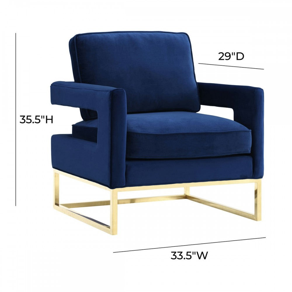 TOV Furniture Avery Navy Velvet Chair