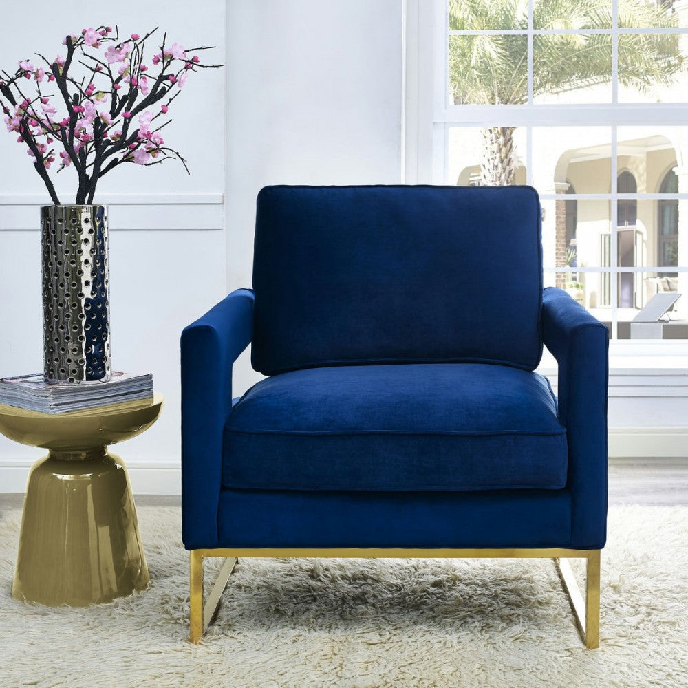 TOV Furniture Avery Navy Velvet Chair