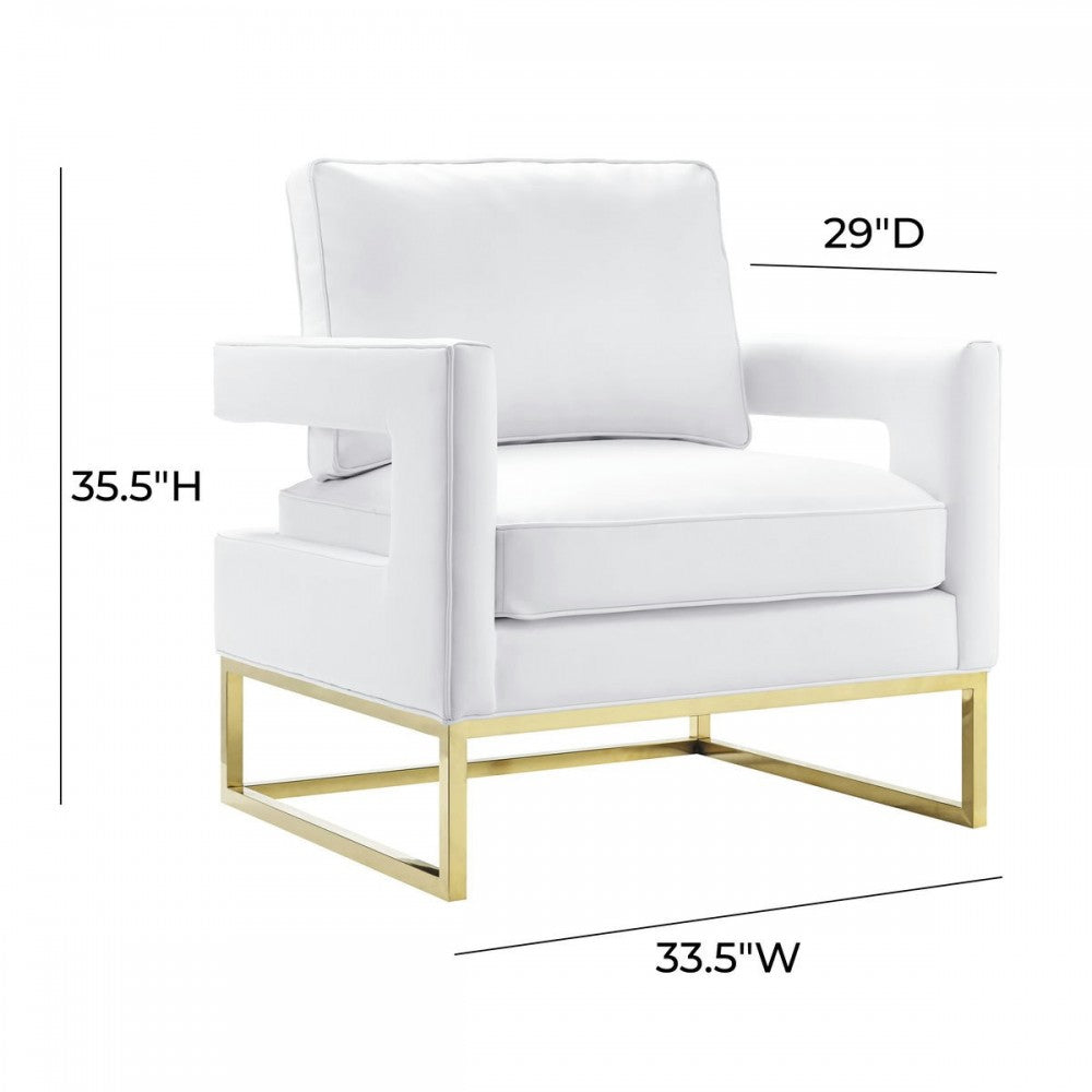 TOV Furniture Avery White Leather Chair