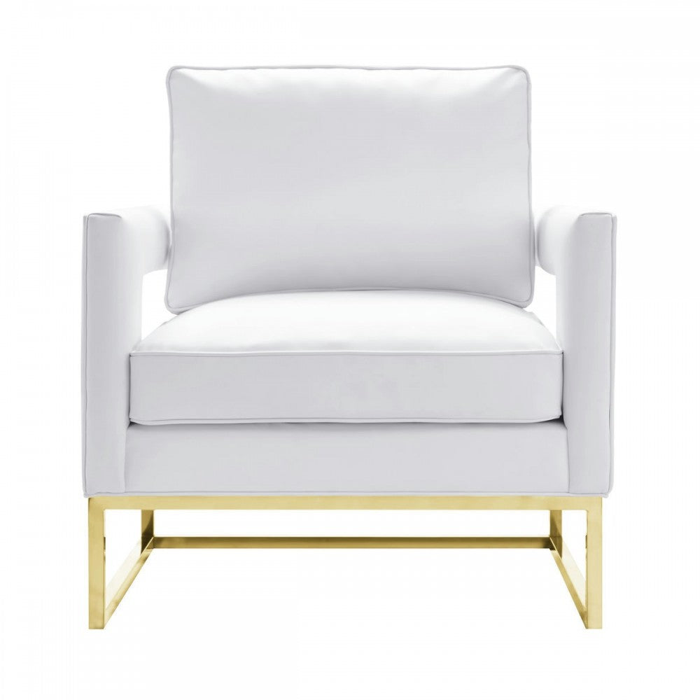 TOV Furniture Avery White Leather Chair