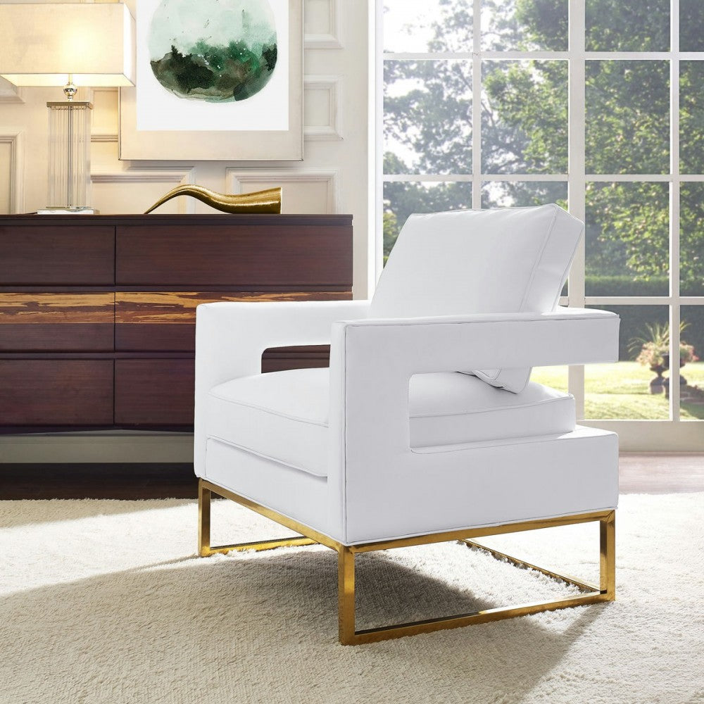 TOV Furniture Avery White Leather Chair