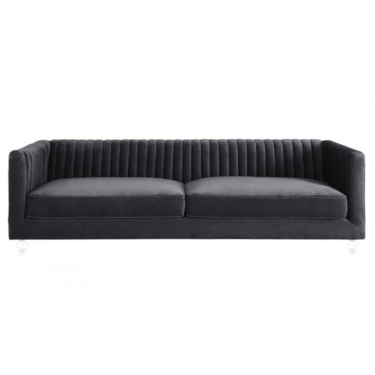 TOV Furniture Aviator Gray Velvet Sofa