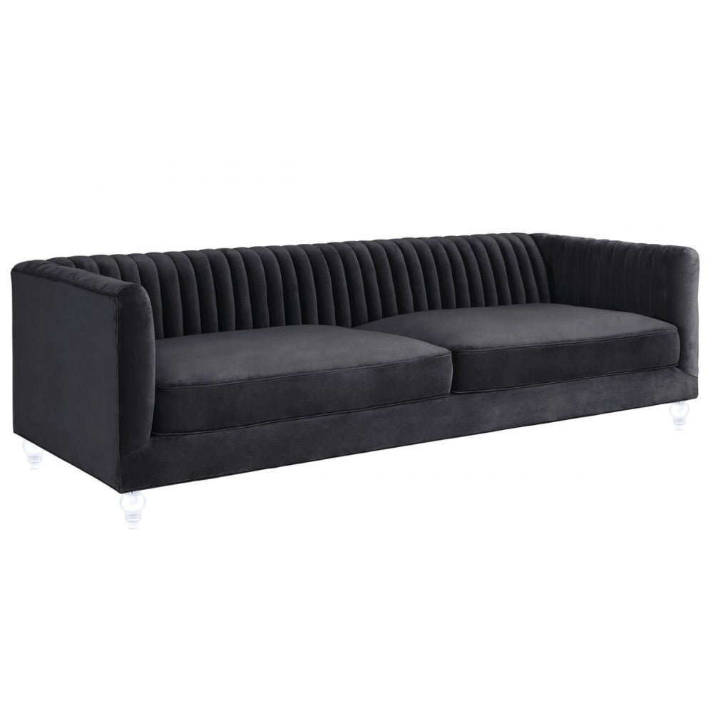 TOV Furniture Aviator Gray Velvet Sofa