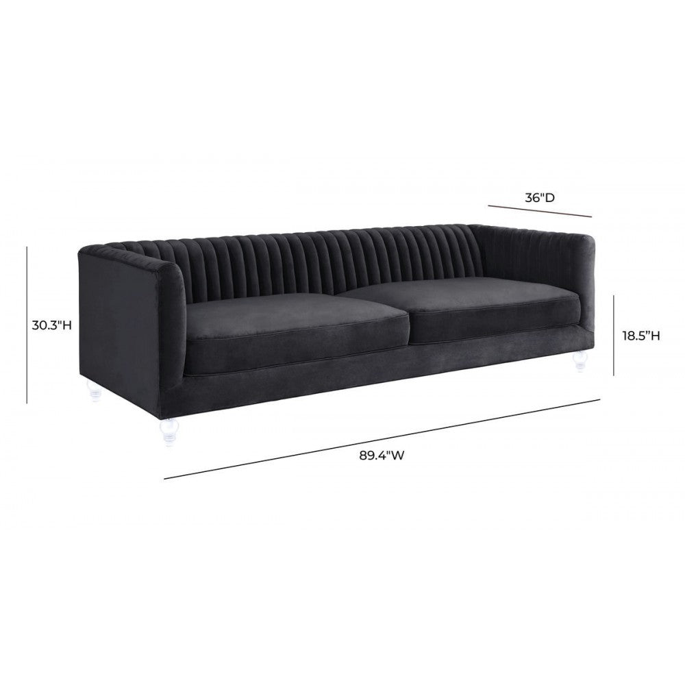 TOV Furniture Aviator Gray Velvet Sofa