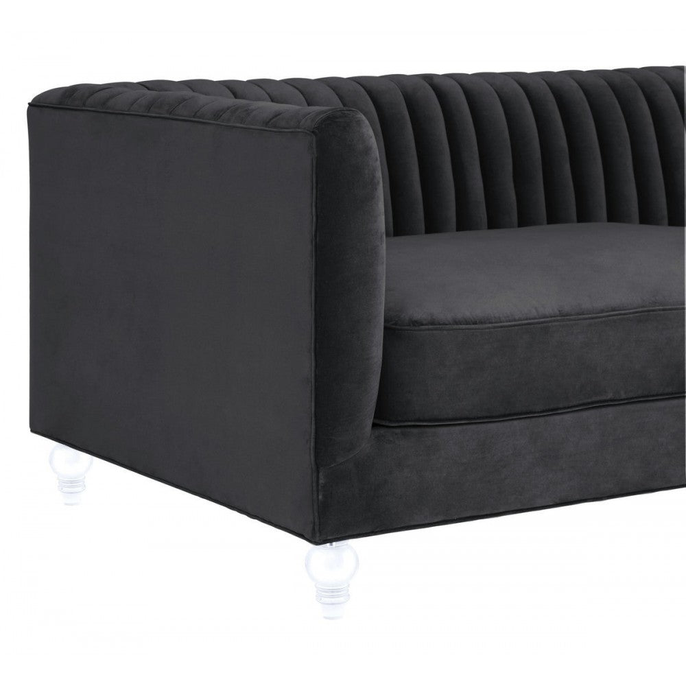 TOV Furniture Aviator Gray Velvet Sofa
