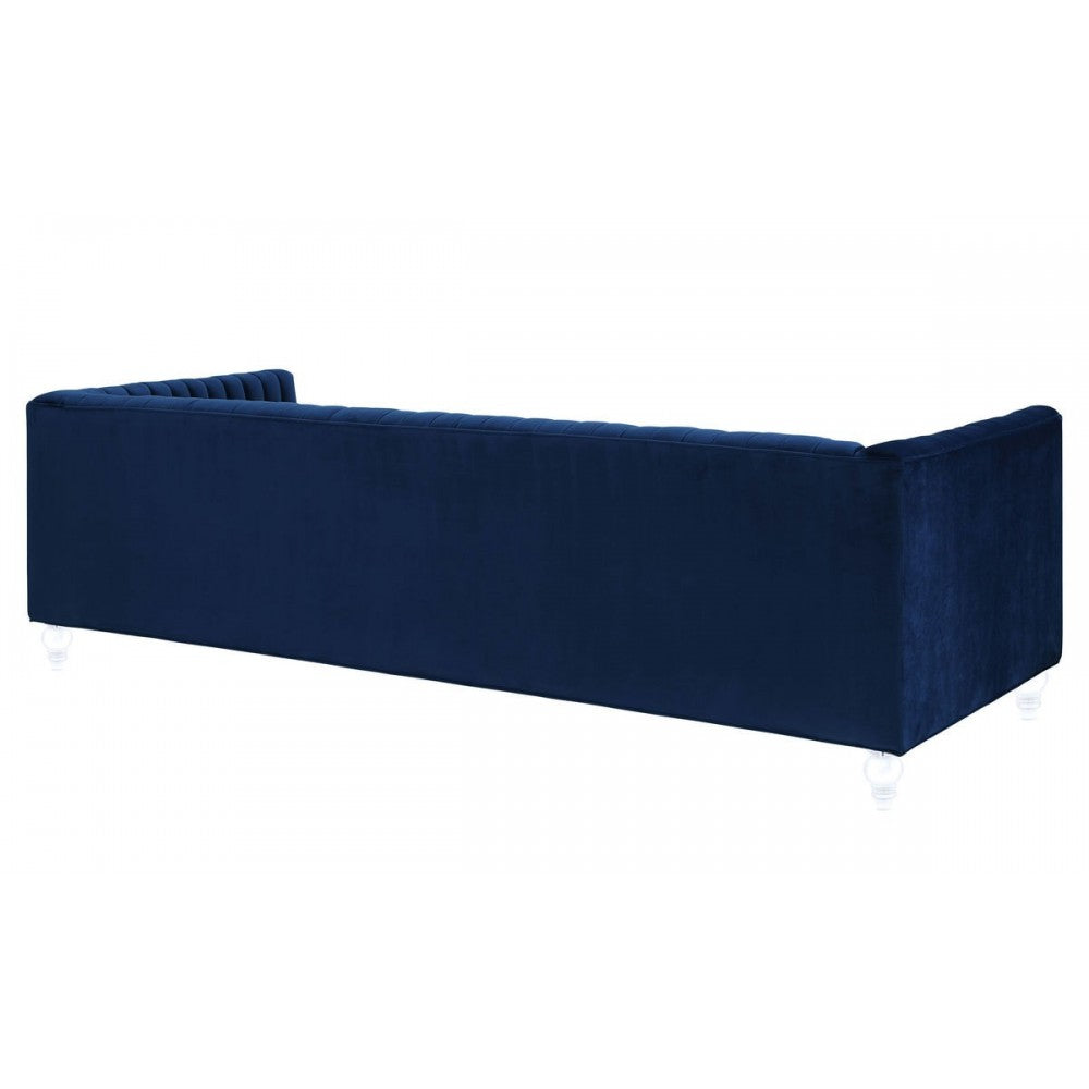 TOV Furniture Aviator Navy Velvet Sofa