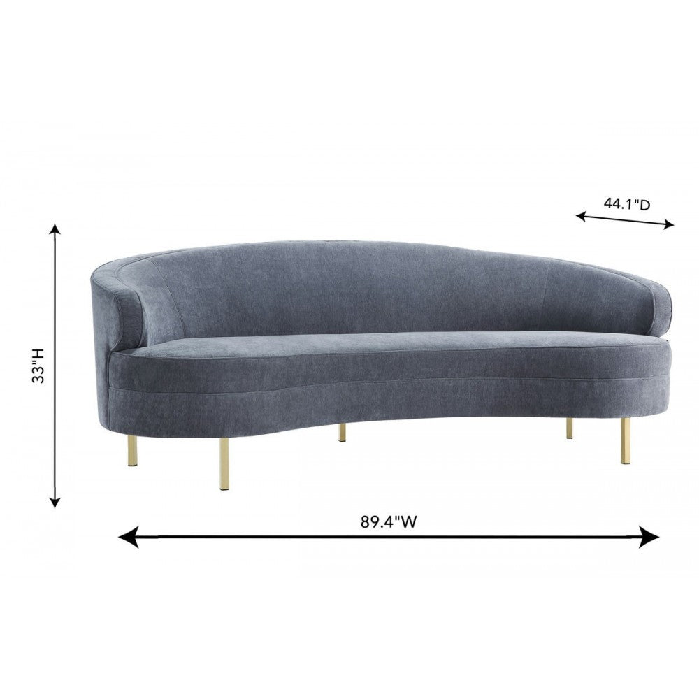 TOV Furniture Baila Gray Velvet Sofa