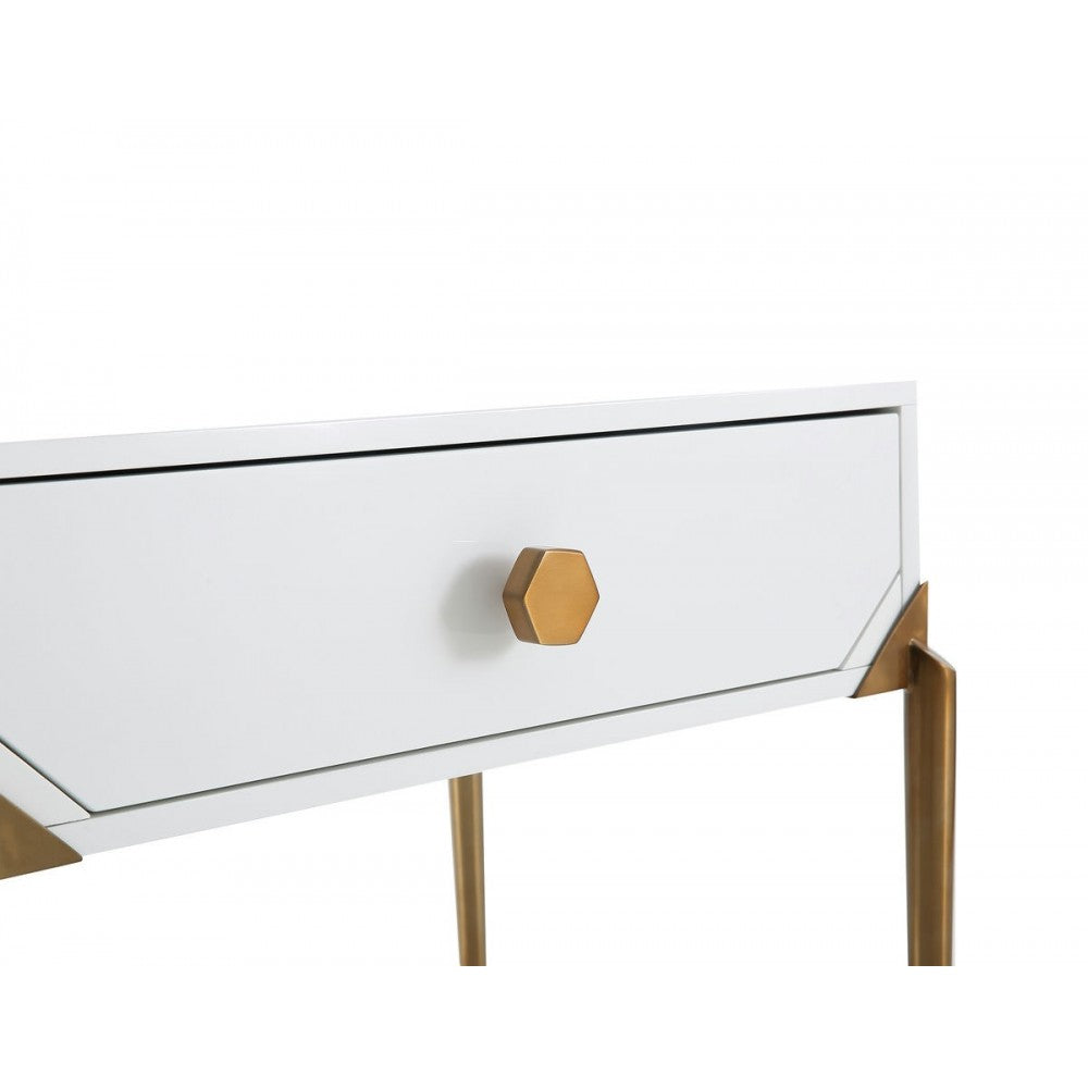 TOV Furniture Bajo White Lacquer Side Table