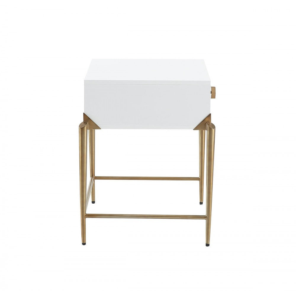 TOV Furniture Bajo White Lacquer Side Table