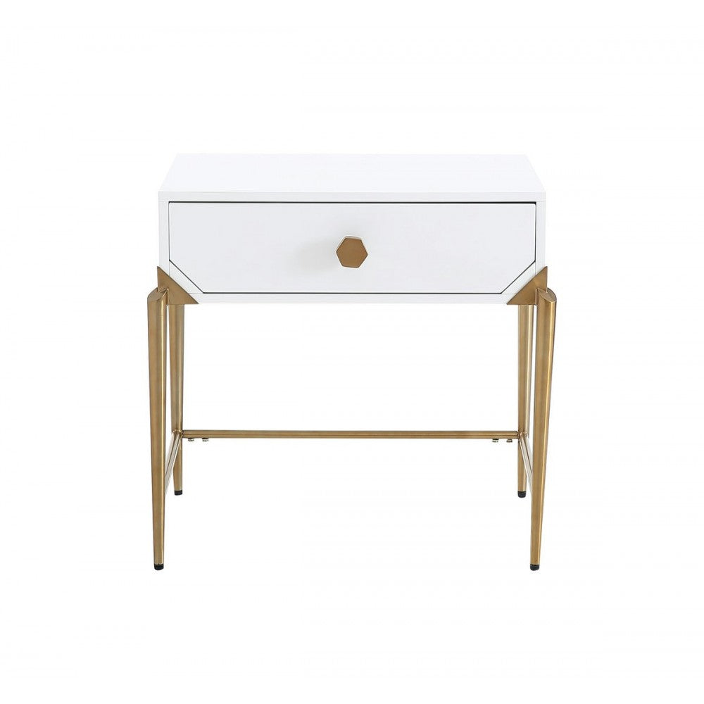 TOV Furniture Bajo White Lacquer Side Table