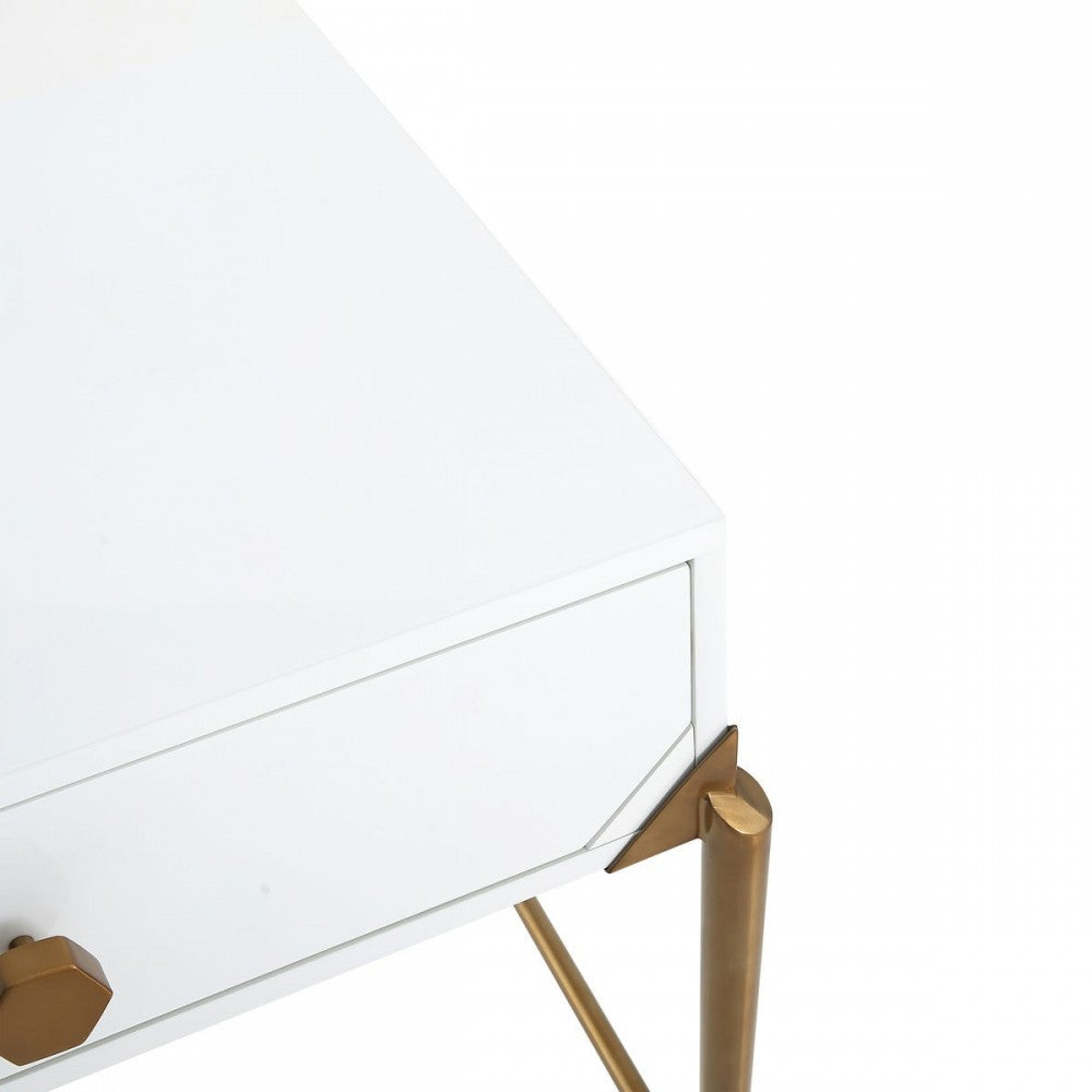 TOV Furniture Bajo White Lacquer Side Table