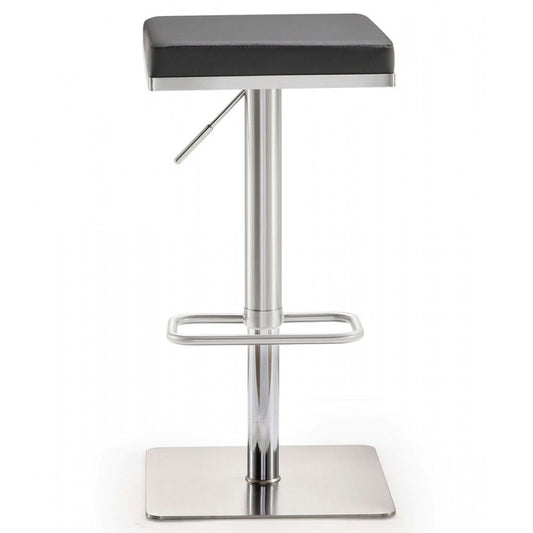 TOV Furniture Bari Gray Stainless Steel Adjustable Barstool