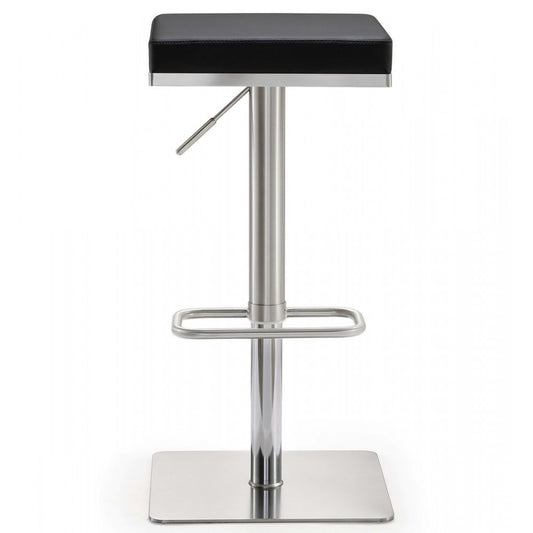 TOV Furniture Bari Black Stainless Steel Adjustable Barstool