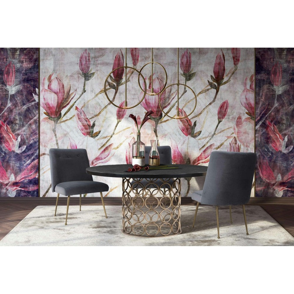 TOV Furniture Batik Gray Velvet Dining Chair