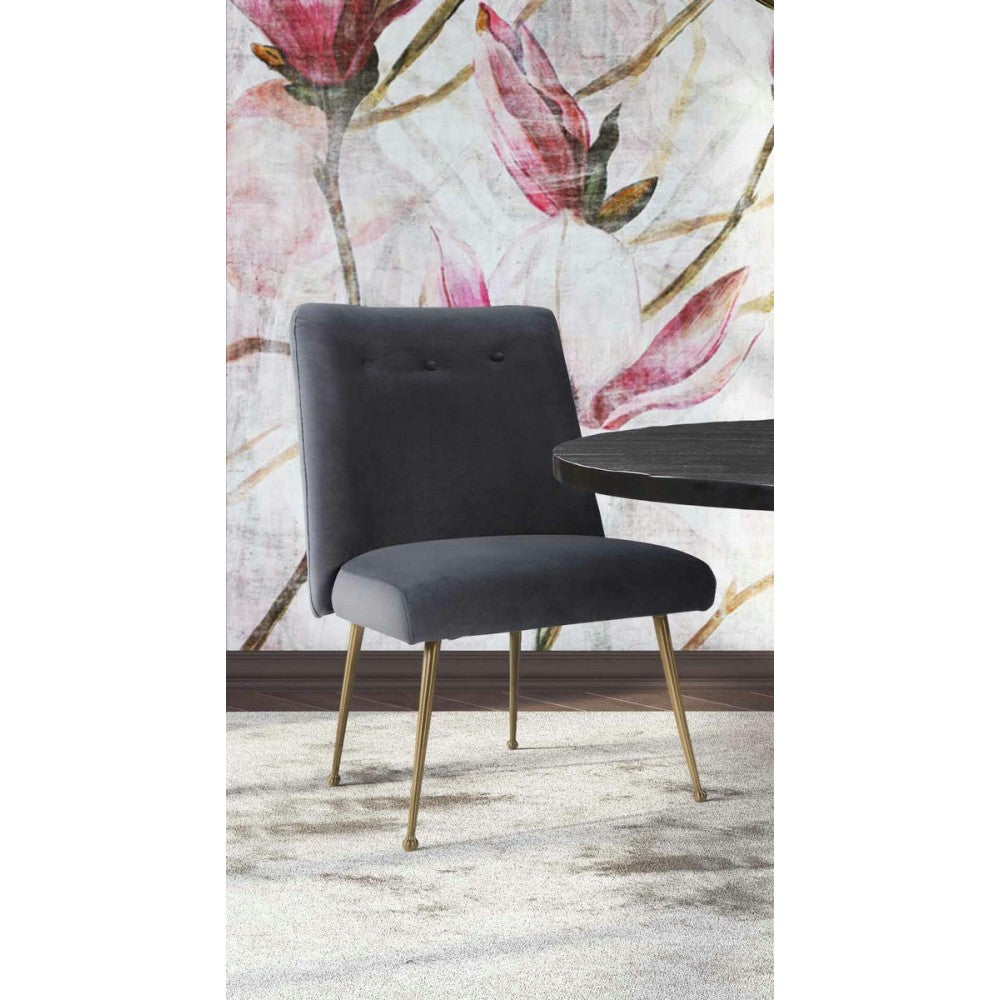 TOV Furniture Batik Gray Velvet Dining Chair