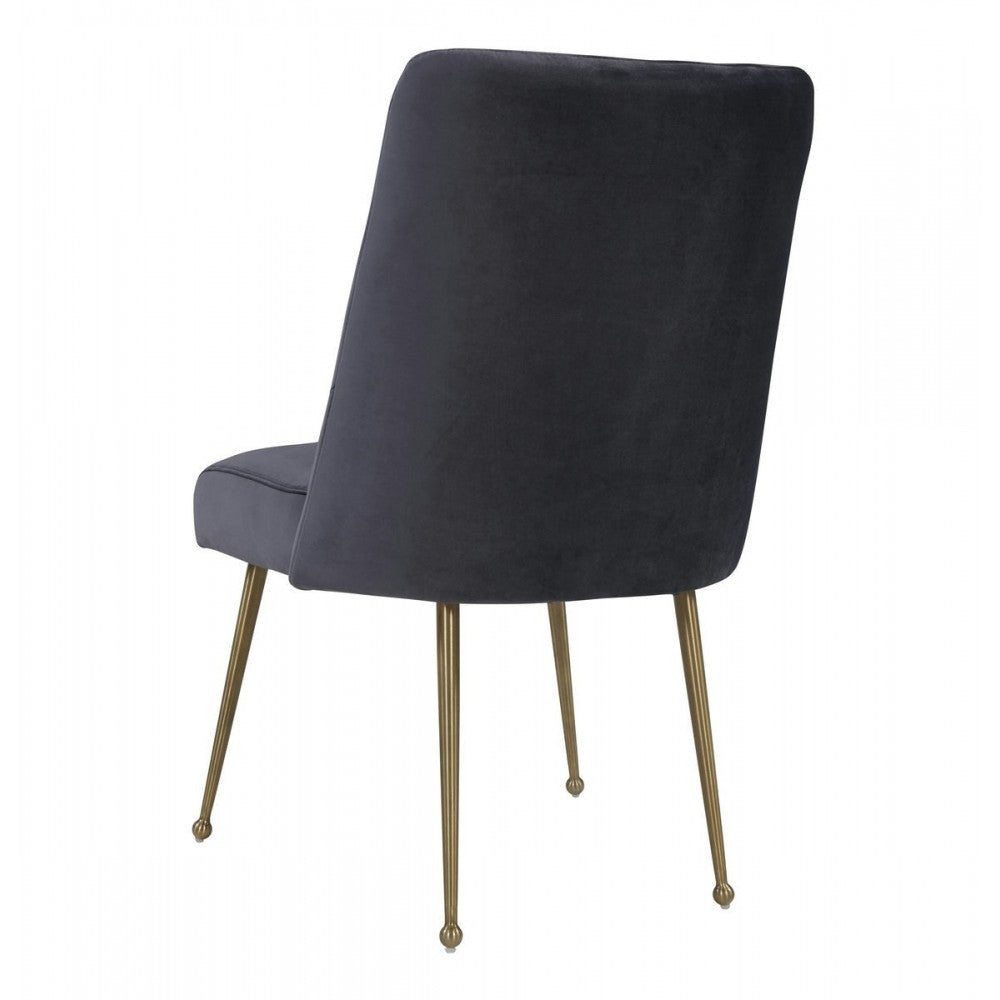 TOV Furniture Batik Gray Velvet Dining Chair