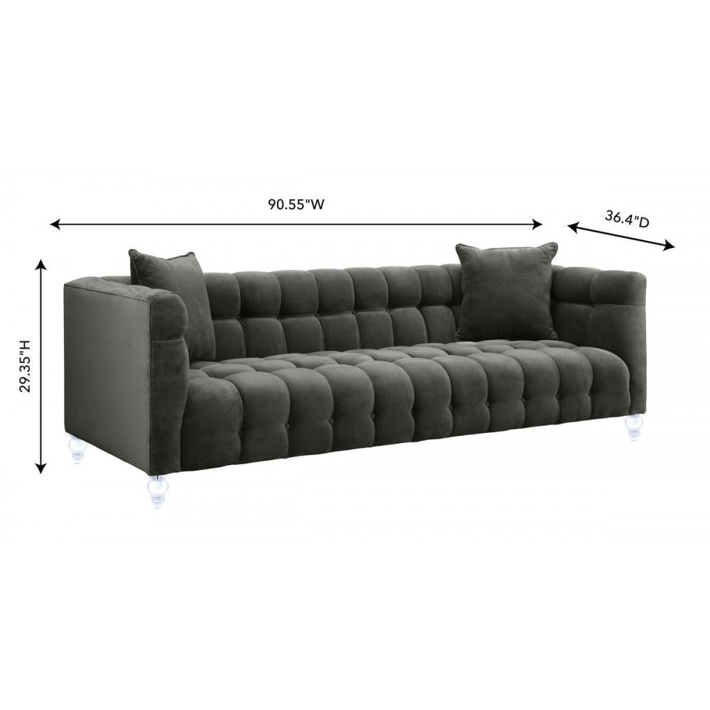 TOV Furniture Bea Gray Velvet Sofa
