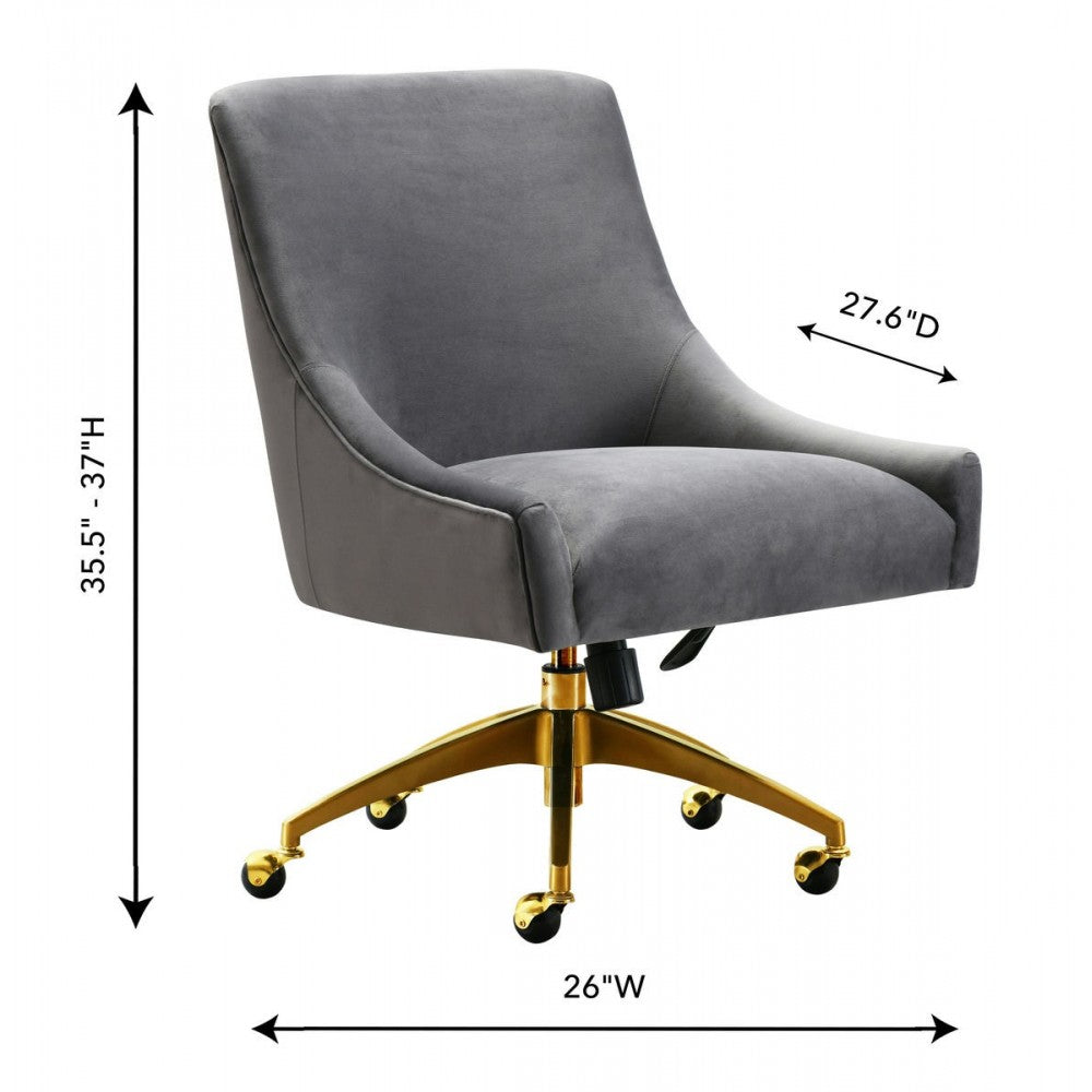 TOV Furniture Beatrix Gray Office Swivel Chair