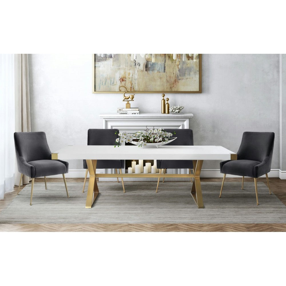 TOV Furniture Beatrix Gray Velvet Side Chair