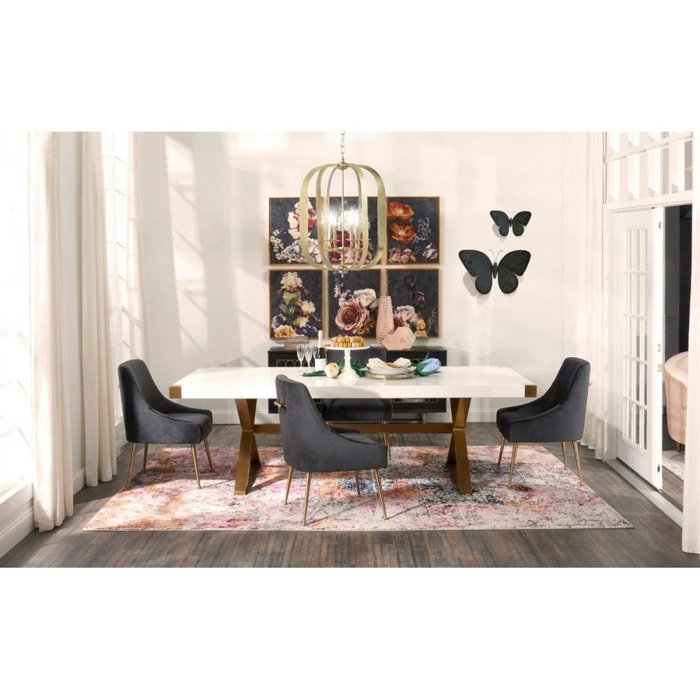 TOV Furniture Beatrix Gray Velvet Side Chair