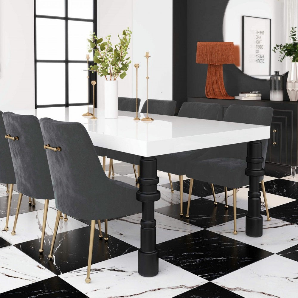 TOV Furniture Beatrix Gray Velvet Side Chair