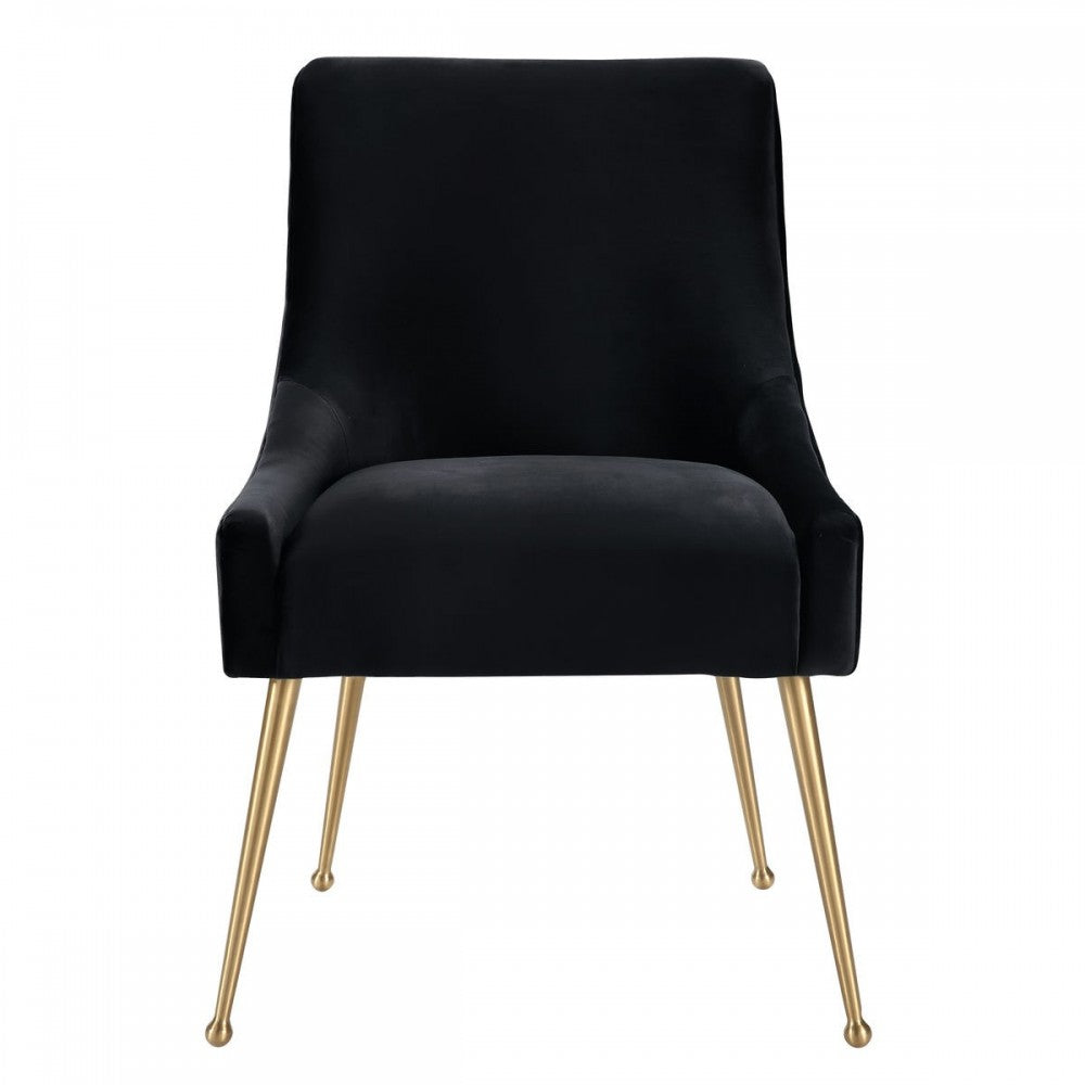 TOV Furniture Beatrix Black Velvet Side Chair