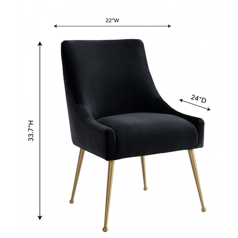 TOV Furniture Beatrix Black Velvet Side Chair