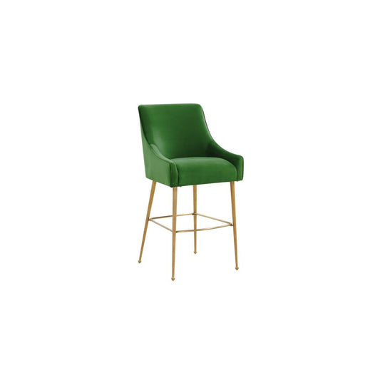 TOV Furniture Beatrix Green Velvet Counter Stool - Gold Legs
