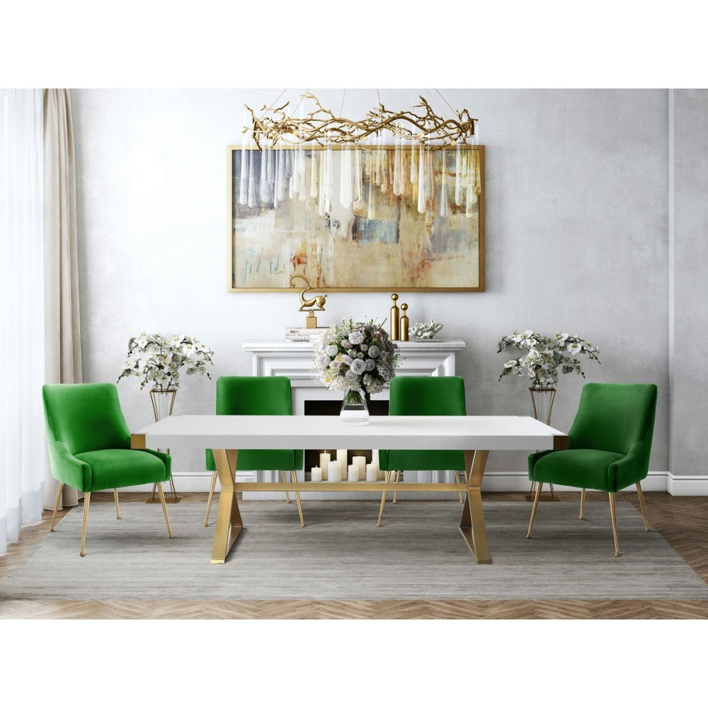 TOV Furniture Beatrix Green Velvet Side Chair