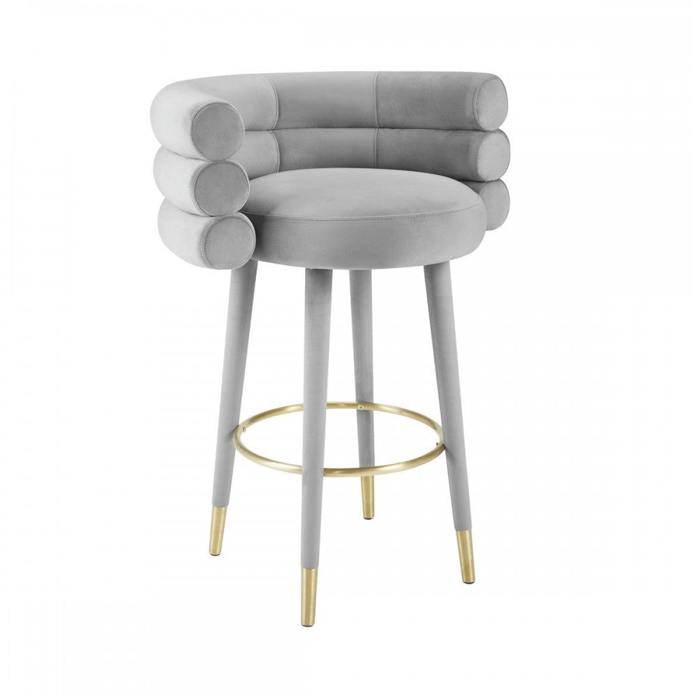 TOV Furniture Betty Gray Velvet Barstool