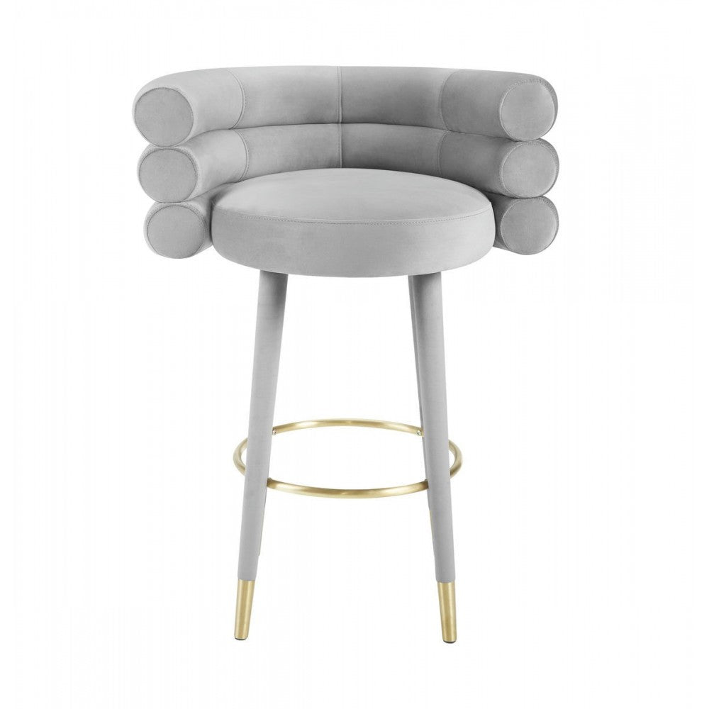 TOV Furniture Betty Gray Velvet Barstool