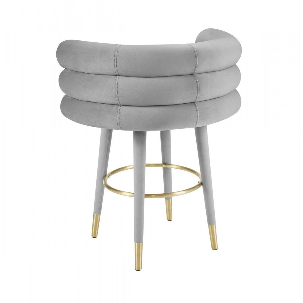 TOV Furniture Betty Gray Velvet Counter Stool