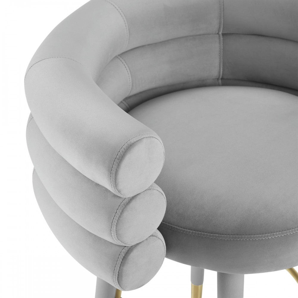 TOV Furniture Betty Gray Velvet Counter Stool