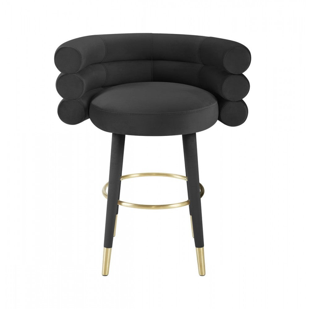 TOV Furniture Betty Black Velvet Counter Stool
