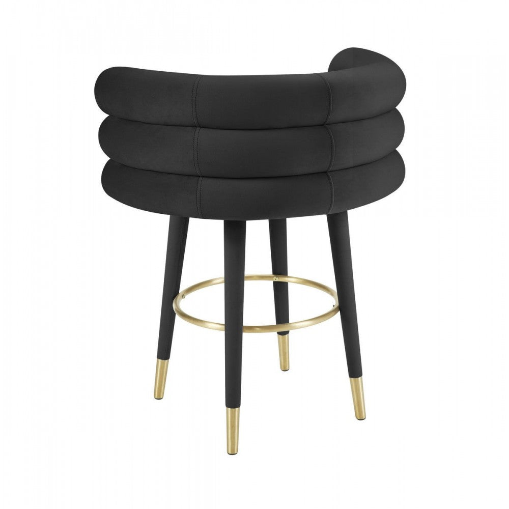 TOV Furniture Betty Black Velvet Counter Stool