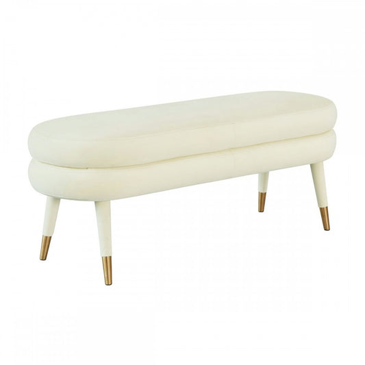 TOV Furniture Betty Cream Velvet Bench
