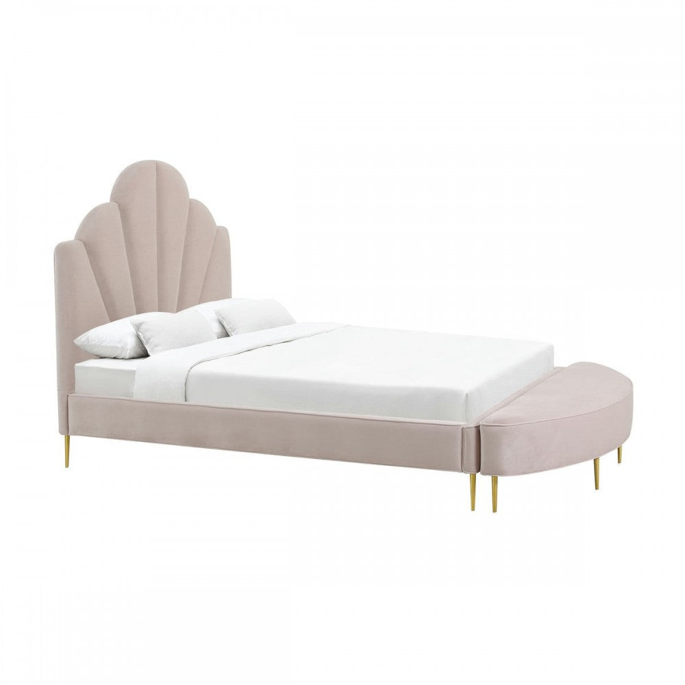 TOV Furniture Bianca Blush Velvet Bed in Queen