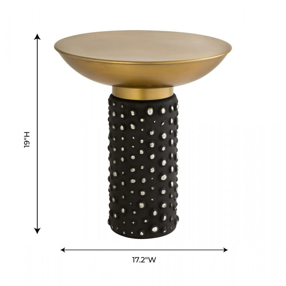 TOV Furniture Blaze Glass/Brass Side Table