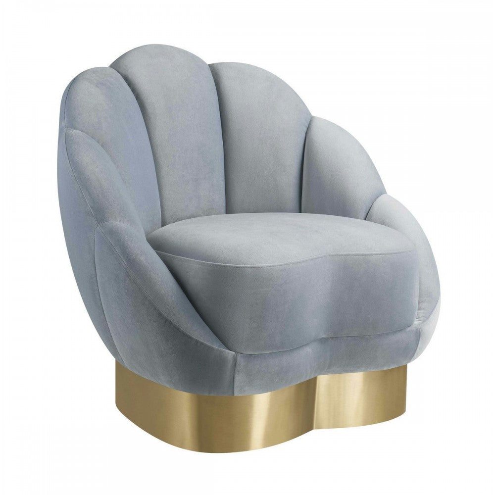 TOV Furniture Bloom Sea Blue Velvet Chair