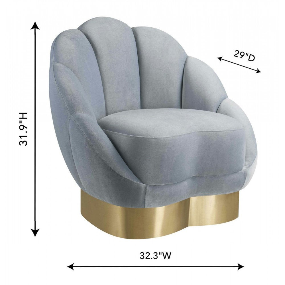 TOV Furniture Bloom Sea Blue Velvet Chair