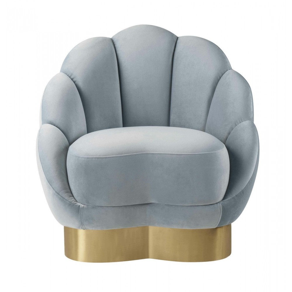 TOV Furniture Bloom Sea Blue Velvet Chair