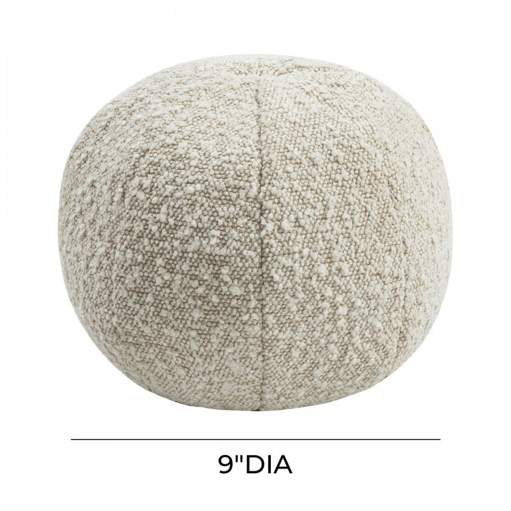 TOV Furniture Boba 9" Beige Boucle Pillow