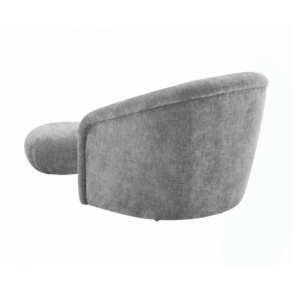 TOV Furniture Boboli Gray Chenille Chair + Ottoman Set